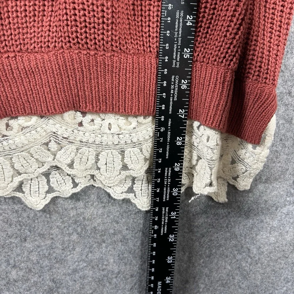 Pins & Needles Urban Outfitters Sweater Womens Medium Red Pullover Lace Trim Big